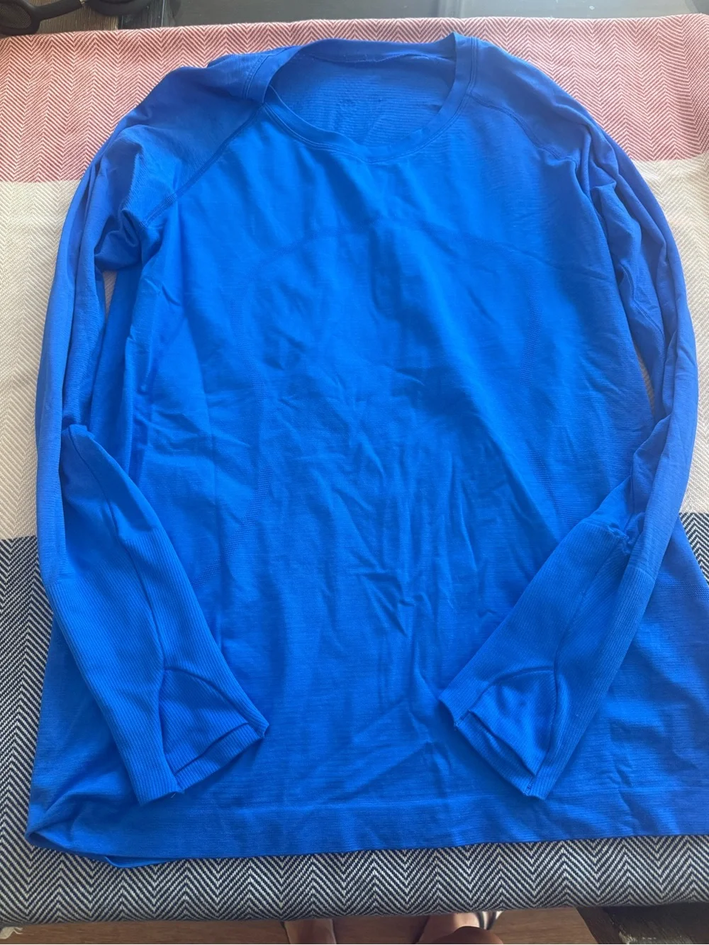 lululemon athletica long sleeve tee in bright blue